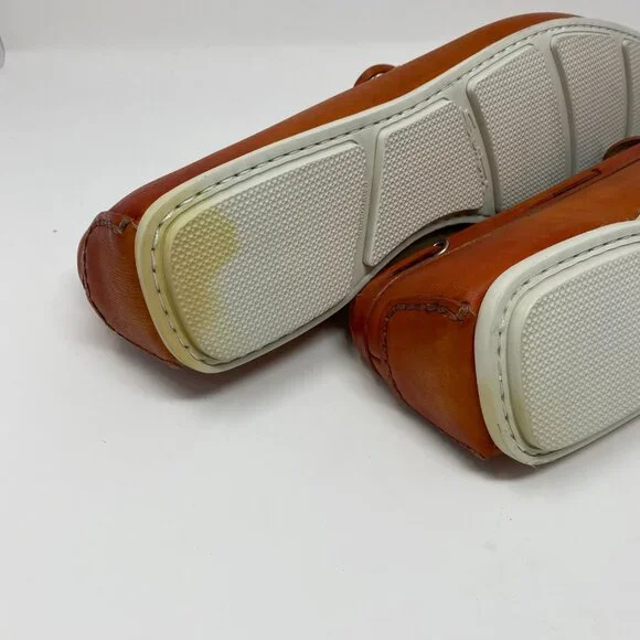 NEW santoni leather slip on loafers